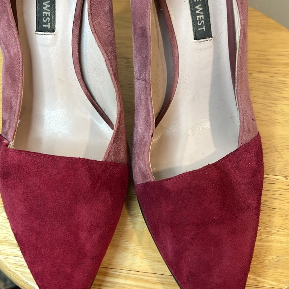 Pink and Red Suede Heel Pumps Nine West - Picture 9 of 11